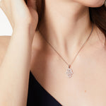 Load image into Gallery viewer, Sterling Silver Hamsa Hand Necklace Set With Cubic Zirconia Stones-JOOLS by Jenny Brown
