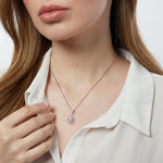 Load image into Gallery viewer, Sterling Silver Light Pink Zirconia Teardrop Pendant Set With A Teardrop Bale Pendant - JOOLS By Jenny Brown
