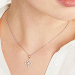 Load image into Gallery viewer, Sterling Silver  Spiky Cubic Zirconia Snowflake Pendant  JOOLS By Jenny Brown
