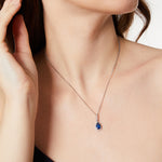 Load image into Gallery viewer, Sterling Silver Sapphire Blue Zirconia Teardrop PendantPendants - JOOLS By Jenny Brown
