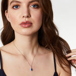 Load image into Gallery viewer, Sterling Silver Sapphire Blue Zirconia Teardrop PendantPendants - JOOLS By Jenny Brown
