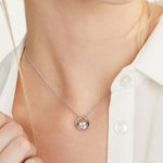 Load image into Gallery viewer, Sterling Silver Small Open Circle Pendant Set with A Cubic Zirconia -JOOLS by Jenny Brown
