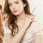 Load image into Gallery viewer, Yellow Gold Four Stone Bubble Drop Pendant With Cubic Zirconia&#39;s-JOOLS by Jenny Brown
