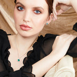 Load image into Gallery viewer, Sterling Silver Emerald Green Cubic Zirconia Pendant JOOLS by Jenny Brown
