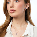 Load image into Gallery viewer, Sterling Silver Cushion Cut Pendant With Coloured Cubic Zirconia- Halo Style - JOOLS By Jenny Brown
