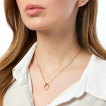 Load image into Gallery viewer, Sterling Silver Yellow Gold Plated Open Heart Pendant Set With Small Cubic Zirconia-JOOLS by Jenny Brown
