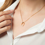 Load image into Gallery viewer, Sterling Silver Yellow Gold Plated Open Heart Pendant Set With Small Cubic Zirconia-JOOLS by Jenny Brown
