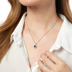 Load image into Gallery viewer, Sterling Silver Halo Green Square Pendant JOOLS by Jenny Brown
