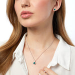 Load image into Gallery viewer, Sterling Silver Halo Green Square Pendant JOOLS by Jenny Brown
