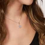 Load image into Gallery viewer, Sterling Silver Snowflake Pendant Set with a Quarter Carat Cubic Zirconia  JOOLS By Jenny Brown

