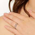 Load image into Gallery viewer, Sterling Silver  Ring  Set With Two Heart Shape Cubic Zirconia Stones - JOOLS By Jenny Brown
