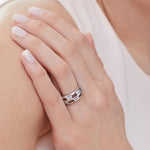 Load image into Gallery viewer, Sterling Silver And Cubic Zirconia Open Triple Band Ring - JOOLS By Jenny Brown
