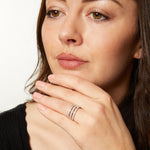 Load image into Gallery viewer,  Sterling Silver Triple Band Pave Ring Set With Cubic Zirconia Stones JOOLS by Jenny Brown
