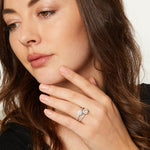Load image into Gallery viewer, Sterling Silver Double Halo Ring Set With 2 Cubic Zirconia Stones - JOOLS By Jenny Brown
