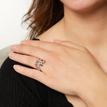 Load image into Gallery viewer, Sterling Silver Double Twist Ring Set With Two Rows Of Cubic Zirconia Stones - JOOLS By Jenny Brown
