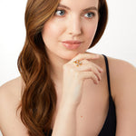 Load image into Gallery viewer, Yellow Gold Bubble Ring Set With 9 Rub Set Round Cubic Zirconia Stones-JOOLS by Jenny Brow
