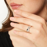 Load image into Gallery viewer, Sterling Silver And Cubic Zirconia Twist  Ring  Band - JOOLS By Jenny Brown
