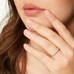 Load image into Gallery viewer, Sterling Silver Half Eternity Ring Set With Cubic Zirconia Stones JOOLS by Jenny Brown
