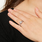 Load image into Gallery viewer, Sterling Silver Split Shoulder Solitaire Cubic Zirconia Ring - JOOLS By Jenny Brown
