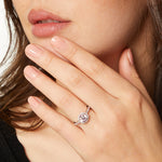 Load image into Gallery viewer, Sterling Silver Light Pink Cubic Zirconia Halo Ring -JOOLS by Jenny Brown
