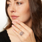 Load image into Gallery viewer, Sterling Silver Five Open Band Ring  Set With Cubic Zirconia Stones - JOOLS By Jenny Brown

