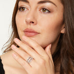 Load image into Gallery viewer, Sterling Silver Five Open Band Alternately Set With Cubic Zirconia Stones Ring - JOOLS By Jenny Brown
