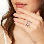 Load image into Gallery viewer, Sterling Silver Open Band Ring With Cubic Zirconia Tips- JOOLS By Jenny Brown
