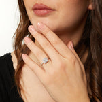 Load image into Gallery viewer, Sterling Silver Emerald Cut Halo Cubic Zirconia  Ring Set With A 1.25  Carat Centre Stones- JOOLS By Jenny Brown
