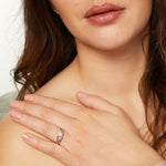 Load image into Gallery viewer, Sterling Silver Solitaire Tension Set  Ring Set With a Half Carat  Cubic Zirconia Stones - JOOLS By Jenny Brown
