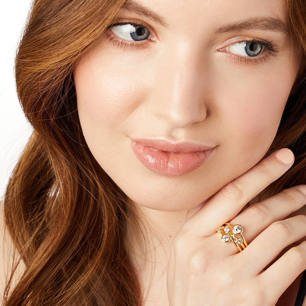 Yellow Gold 5 Stone Bubble Ring-JOOLS by Jenny Brown