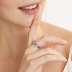 Load image into Gallery viewer, Sterling Silver Flower  Ring  With Four Strands Set With Cubic Zirconia CentresRings - JOOLS By Jenny Brown
