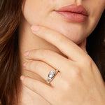 Load image into Gallery viewer, Sterling Silver Ring  Band Set With Three Graduated Cubic Zirconia Stones  - JOOLS By Jenny Brown
