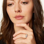 Load image into Gallery viewer, Sterling Silver Ring  Band Set With Three Graduated Cubic Zirconia Stones  - JOOLS By Jenny Brown
