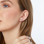 Load image into Gallery viewer, Sterling Silver Round Stud Earring With Star Cutout &amp; Central Cubic Zirconia JOOLS by Jenny Brown
