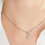 Load image into Gallery viewer, Sterling Silver Pendant- S Shape With Two Round Cubic Zirconia Stones - JOOLS By Jenny Brown
