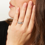 Load image into Gallery viewer, Sterling Silver Ring With Cubic Zirconia Concave Inner Band- JOOLS by Jenny Brown
