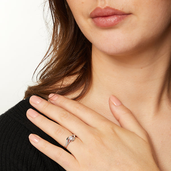 Sterling Silver Solitaire Ring In An Open Twist Setting JOOLS by Jenny Brown