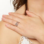 Load image into Gallery viewer, Sterling Silver Rose Gold Bezel Set Solitaire Ring
