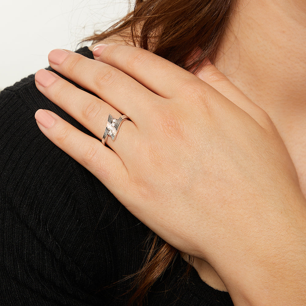 Sterling Silver  Four Stone Cubic Zirconia Ring JOOLS by Jenny Brown