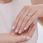 Load image into Gallery viewer, Sterling Silver Ring With Three Graduated Cubic Zirconia - JOOLS By Jenny Brown
