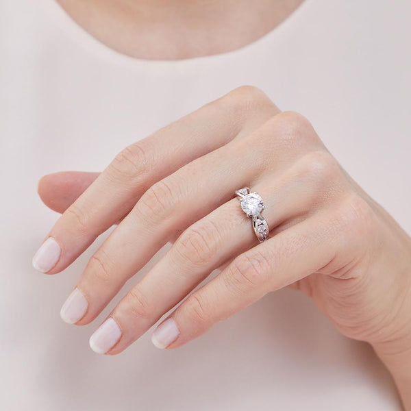 Sterling Silver Solitaire Ring Set A 2 Carat Centre Stone With Stone Set  Split Shoulders - JOOLS By Jenny Brown