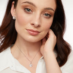 Load image into Gallery viewer, Sterling Silver And Halo Art Deco  Pearl Necklace-JOOLS by Jenny Brown
