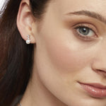 Load image into Gallery viewer, STERLING SILVER AND  PEARL EARRINGS SET WITH TWO WHITE ZIRCONIA STONESEarrings - JOOLS By Jenny Brown
