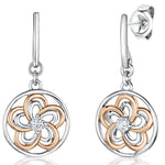 Load image into Gallery viewer, STERLING SILVER AND  ROSE GOLD FLOWER DROP Earrings - JOOLS By Jenny Brown
