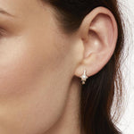 Load image into Gallery viewer, Sterling Silver And Pearl Huggie Hoop Earrings With A Star Shape Setting - JOOLS By Jenny Brown- JOOLS By Jenny Brown
