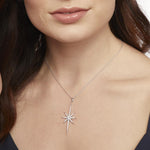 Load image into Gallery viewer, Sterling Silver Cubic Zirconia Large North Star Necklace - JOOLS By Jenny Brown
