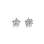 Load image into Gallery viewer, Sterling Silver Star Studs Set With A White Zirconia Surround - JOOLS By Jenny Brown
