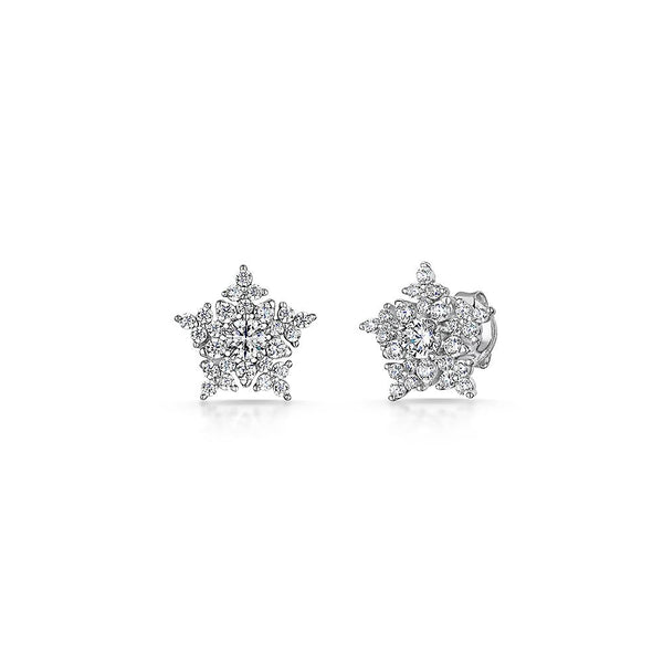 Sterling Silver Star Studs Set With A White Zirconia Surround - JOOLS By Jenny Brown