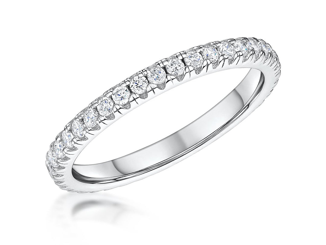 STERLING SILVER  FULL ETERNITY RING SET WITH CUBIC ZIRCONIA STONES Rings - JOOLS By Jenny Brown