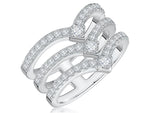 Load image into Gallery viewer, Sterling Silver Triple Wishbone  Band Ring Set With Cubic Zirconia StonesRings - JOOLS By Jenny Brown
